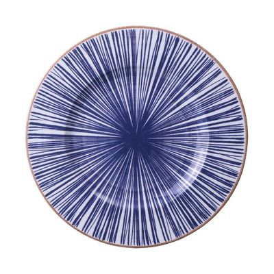 Prato Raso Tramontina Abstratta Em Porcelana Decorada 28 Cm