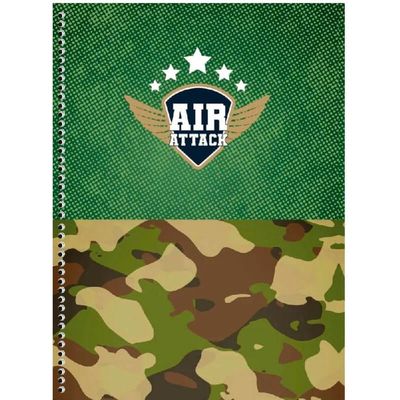 Caderno Espiral Capa Dura 1 Matéria - 80 Folhas - Air Attack - São Domingos
