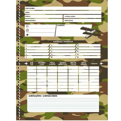 Caderno Espiral Capa Dura 1 Matéria - 80 Folhas - Air Attack - São Domingos