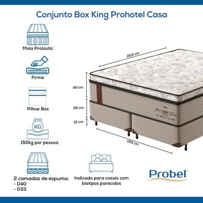 Conjunto Box King Mola Probel Prohotel Casa (193x203x66cm)