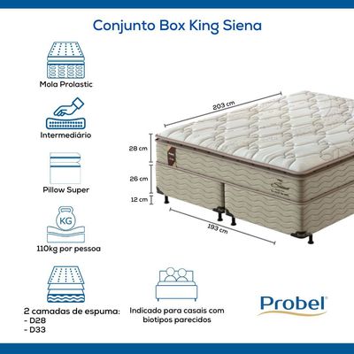 Conjunto Box King Mola Probel Siena (193x203x54cm)