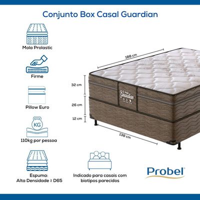 Conjunto Box Casal Mola Probel Guardian (138x188x58cm)