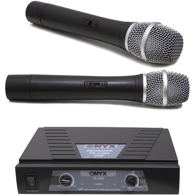 Kit 3 Microfones sem Fio TK V202 VHF Onyx