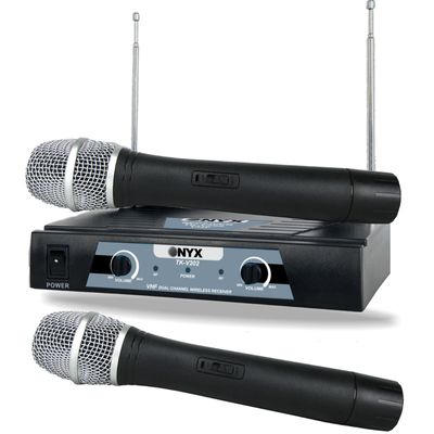 Kit 3 Microfones sem Fio TK V202 VHF Onyx