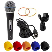 Kit Microfone Dinâmico com Fio TK 22C com Suporte B19A e Espuma Onyx