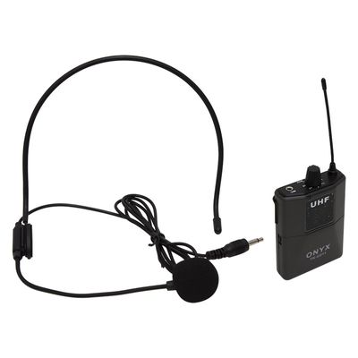 Kit Microfone sem Fio Duplo Mão e Headset TK U211 UHF com Suporte B18A e Espuma Onyx