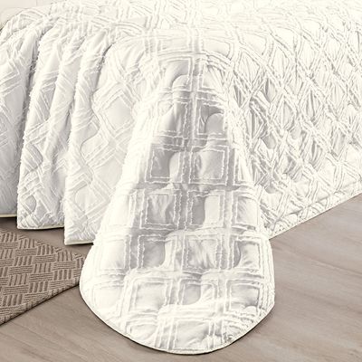 Coordenado Cobre Leito e Cobertor Tok Max Queen Ultrasoft Alto Relevo Dupla Face - Cinza