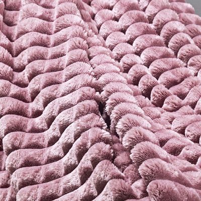 Coordenado Cobre Leito e Cobertor Tok Max Queen Ultrasoft Alto Relevo Dupla Face - Rosê
