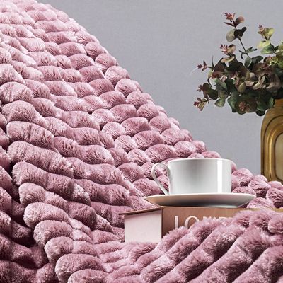 Coordenado Cobre Leito e Cobertor Tok Max Queen Ultrasoft Alto Relevo Dupla Face - Rosê
