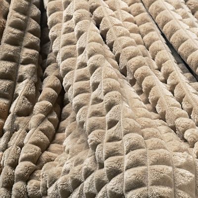 Coordenado Cobre Leito e Cobertor Tok Max Queen Ultrasoft Alto Relevo Dupla Face - Palha