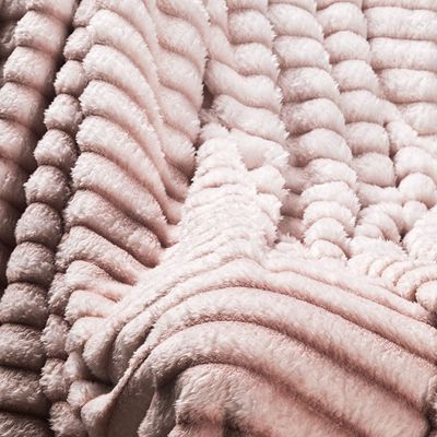 Coordenado Cobre Leito e Cobertor Fluflu Queen Ultrasoft Alto Relevo Dupla Face - Rosê