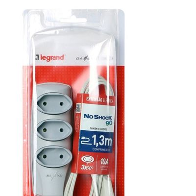 Extensao Noshock 90 PL 2X0,75 2P 10A Cinza 1,3 Metros DN1903