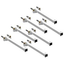 07 Suportes Refletor Base Reta Braço 20 Cm 7 Cjts - Branco