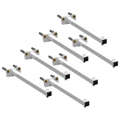 07 Suportes Refletor Base Reta Braço 20 Cm 7 Cjts - Branco