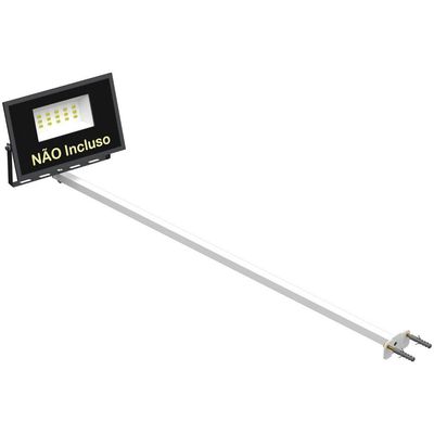 Suporte Refletor Base Reta Braço 100 Cm - Branco