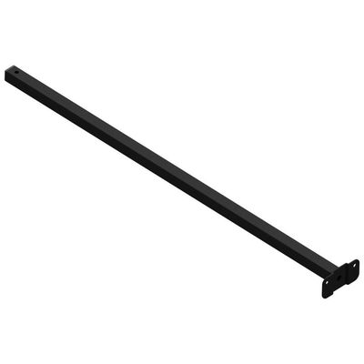 06 Suportes Refletor Base Reta Braço 70 Cm 6 Cjts - Preto