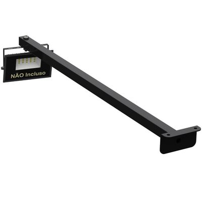 Suporte Refletor Fachada Banner Braço 60 Cm Preto