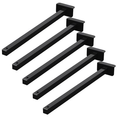 05 Suportes Refletor Fachada Banner Braço 60 Cm 05 Cjt - Preto