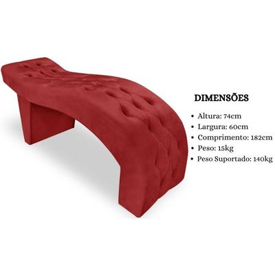 Maca Estofada Capitonê Clínica Salão Estética Suede Eduarda vermelho