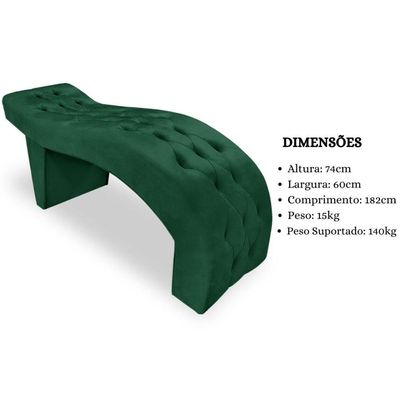 Maca Estofada Capitonê Clínica Salão Estética Suede Eduarda verde