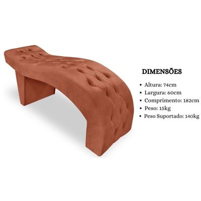 Maca Estofada Capitonê Clínica Salão Estética Suede Eduarda cobre