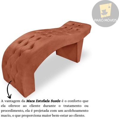 Maca Estofada Capitonê Clínica Salão Estética Suede Eduarda cobre
