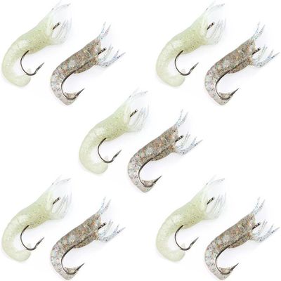 Kit 5 Cartela Isca Soft Maruri Camarão W025 7cm - 10pçs