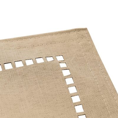 Jogo 4 Lugar Americano Bege De Poliester E Linho Natural Para Mesa 45x30cm Lyor