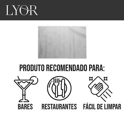 Jogo 2 Lugar Americano Retangular Mesa Pvc Antiderrapante Flex Cinza 45x30cm Lyor