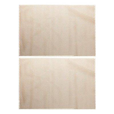 Jogo 2 Lugar Americano Retangular Mesa Pvc Antiderrapante Flex Bege 45x30cm Lyor