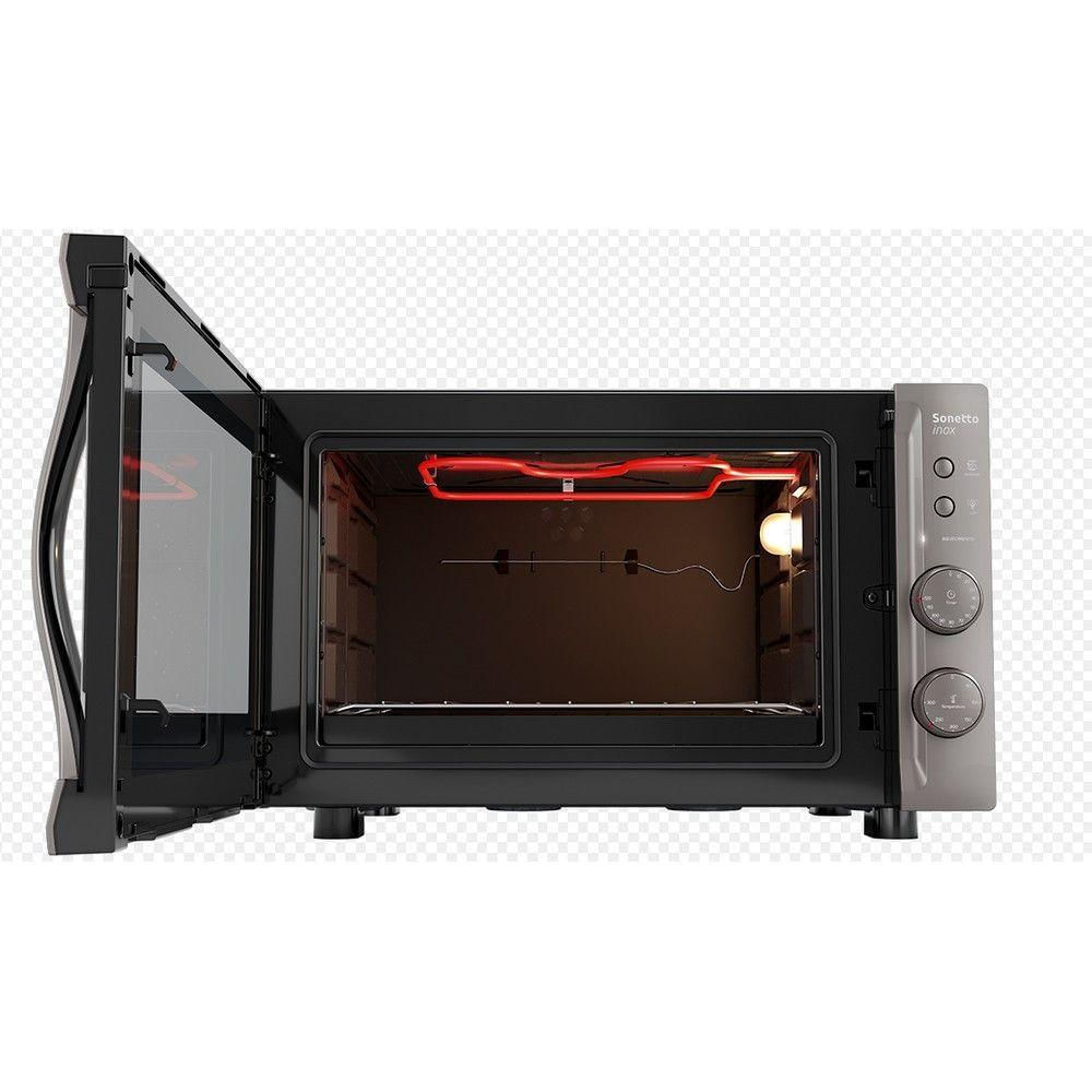 Forno Elétrico Sapore 44 Litros Com Vidro Espelhado Mueller Inox 110v