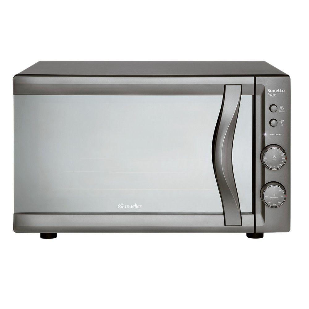 Forno Elétrico Sapore 44 Litros Com Vidro Espelhado Mueller Inox 110v