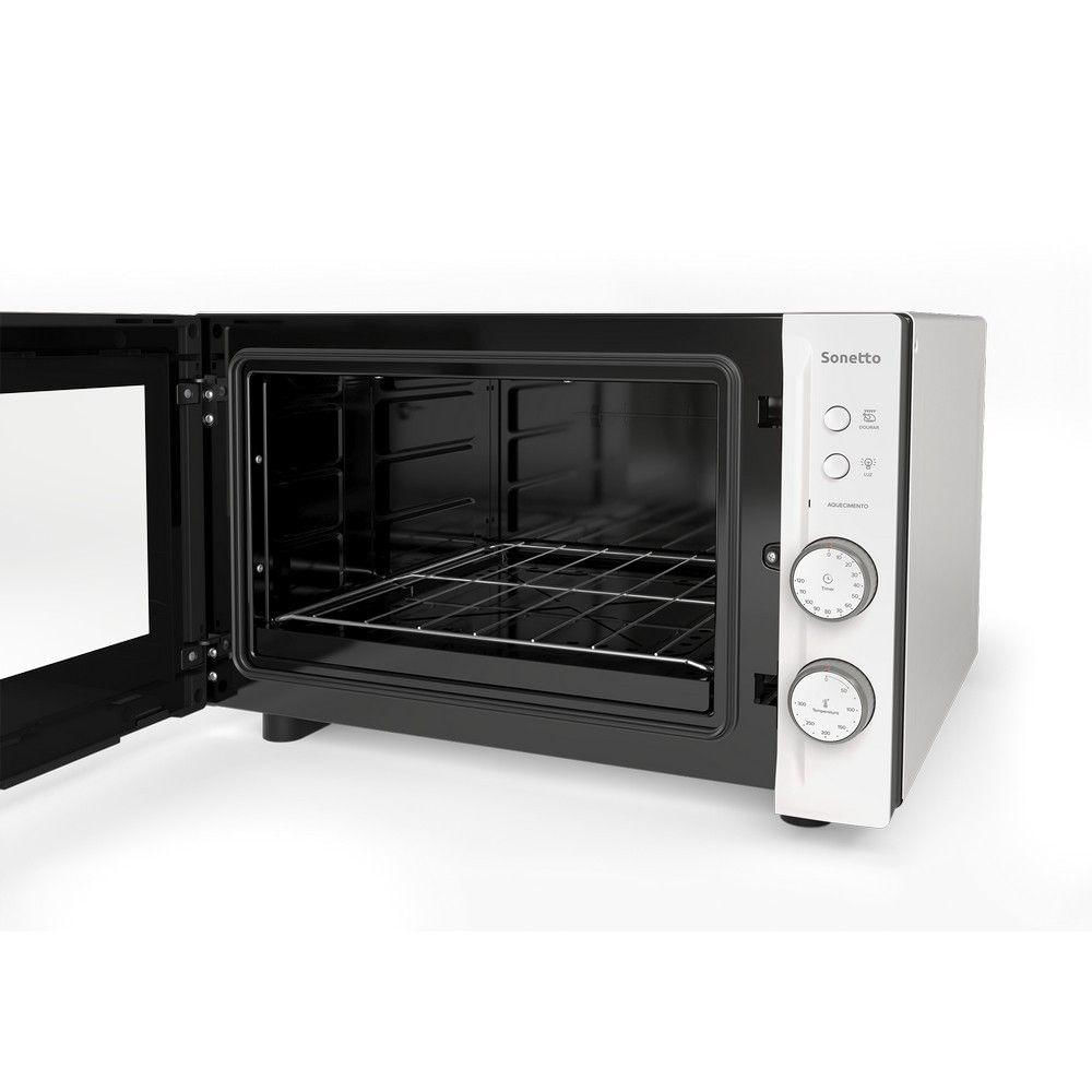 Forno Elétrico 44 Litros Sonetto Grill E Timer Mueller Branco 110v