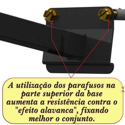 Suporte Refletor Parede Braço Inclinado 20 Cm - Preto