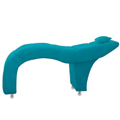 Maca Estofada Capitone Julia Para Estetica Facial Sombrancelha E Cilios Suede Cor Azul Claro