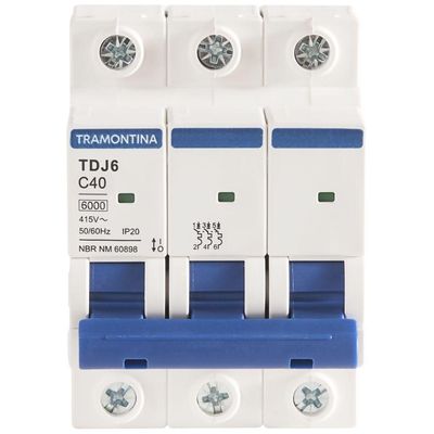 Minidisjuntor Tdj6ka 3 P 40 A Curva C Tramontina