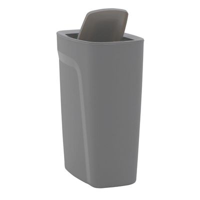 Lixeira Tramontina Compact Em Polipropileno Cinza Com Tampa Basculante 10,5 L
