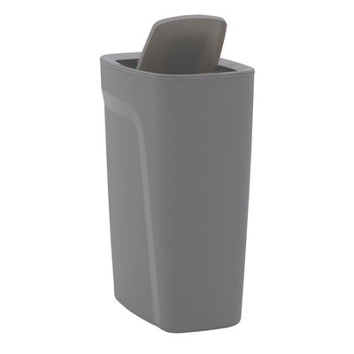 Lixeira Tramontina Compact Em Polipropileno Cinza Com Tampa Basculante 10,5 L