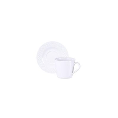 Kit Xícara E Pires De Chá Tramontina Ingrid Em Porcelana Decorada 185 Ml 12 Peças