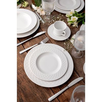Kit Xícara E Pires De Chá Tramontina Ingrid Em Porcelana Decorada 185 Ml 12 Peças