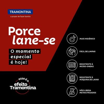 Kit Prato Raso Tramontina Churrasco Classic Em Porcelana 28 Cm 06 Peças