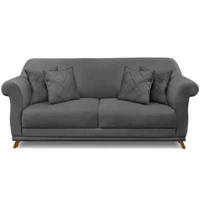 Sofa 3 Lugares Retro Polo 200cm Com Almofada Suede 1104 Ezz 1104