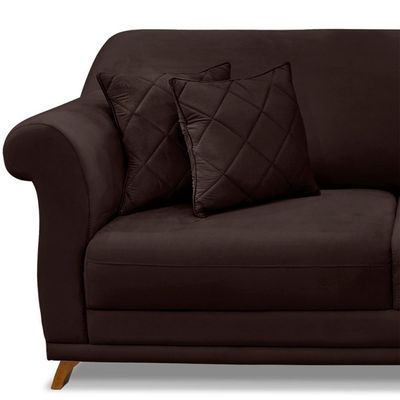 Sofa 3 Lugares Retro Polo 200cm Com Almofada Suede 1102 Ezz 1102