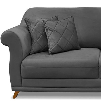 Sofa 3 Lugares Retro Polo 200cm Com Almofada Suede 1104 Ezz 1104