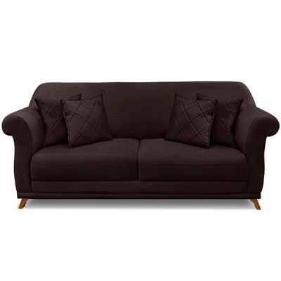 Sofa 3 Lugares Retro Polo 200cm Com Almofada Suede 1102 Ezz 1102