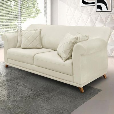 Sofa 3 Lugares Retro Polo 200cm Com Almofada Veludo 2221 Ezz 2221