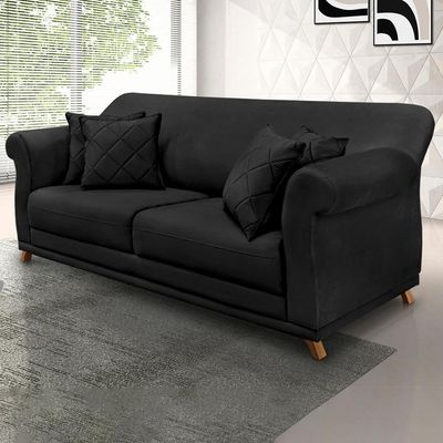 Sofa 2 Lugares Retro Polo 180cm Com Almofada Veludo 2237 Ezz 2237