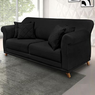 Sofa 2 Lugares Retro Polo 180cm Com Almofada Suede 1105 Ezz 1105