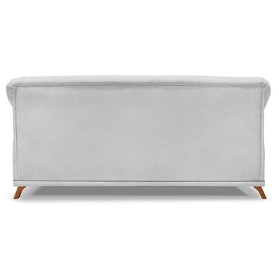 Sofa 2 Lugares Retro Polo 180cm Com Almofada Linho Grigio Ezz Grigio