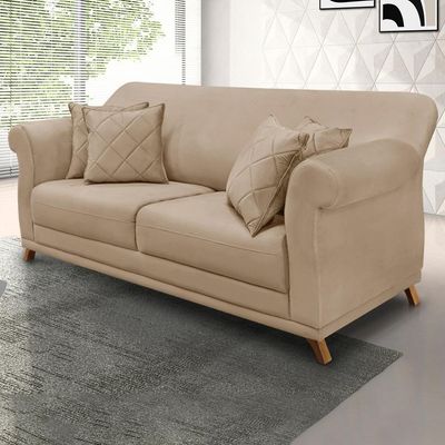 Sofa 2 Lugares Retro Polo 180cm Com Almofada Suede 1101 Ezz 1101